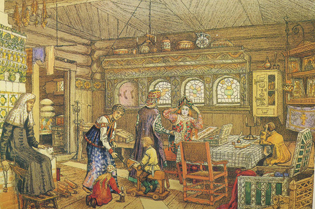 Сцены русского быта. XVII век (А. М. Васнецов «В русской горнице»)